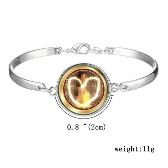 New Buddha Quote Glass Cabochon Silver Bracelet. Unisex Bracelet. - Picture 3 of 4